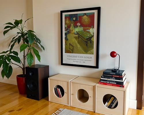 Image of Waltractive Vincent Van Gogh Paintings Framed Poster with Beautiful Quotes - Available in 33x22 and 48x33 CM - Classic Art Poster with sleek Black Frame - Elegant Home and Office Decor (The Night Cafe, 9x13 Inch, Framed)