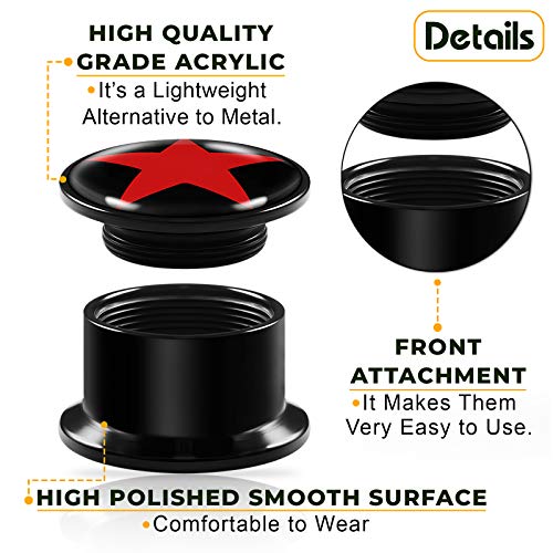 Buy BIG GAUGES Pair of Internally Threaded Black Acrylic Double Flared