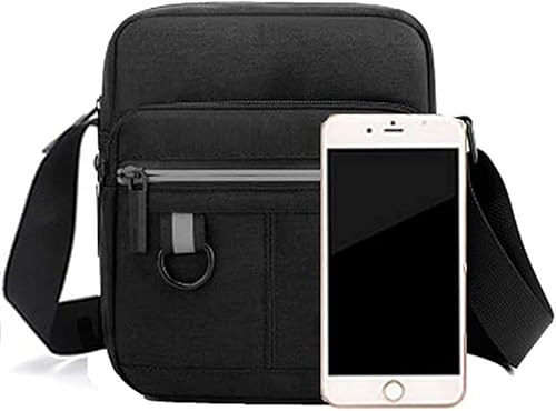 Miniatura 3 de Bolsa cruzada de lona pequeña para hombre bolsa de hombro pequeña mini bolsa de mensajero para teléfono celular bolsa de monedas portátil para