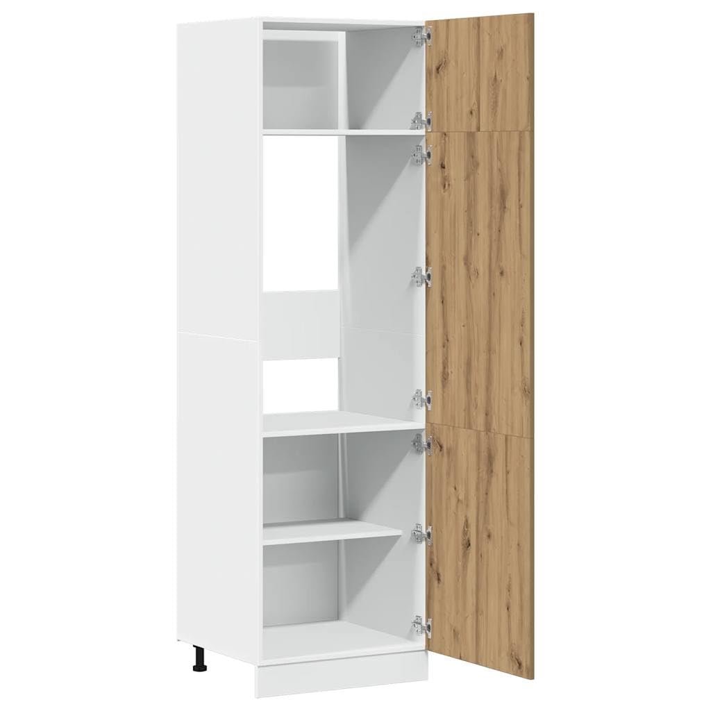 Willood Mueble frigorífico Madera ingeniería Roble Artisan 60x57x207 cm