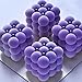 Silicone Bubble Cube Molds for Candle Making, 3D 6-Cavity French Dessert Molds for Baking Mousse Cake Ice Cream