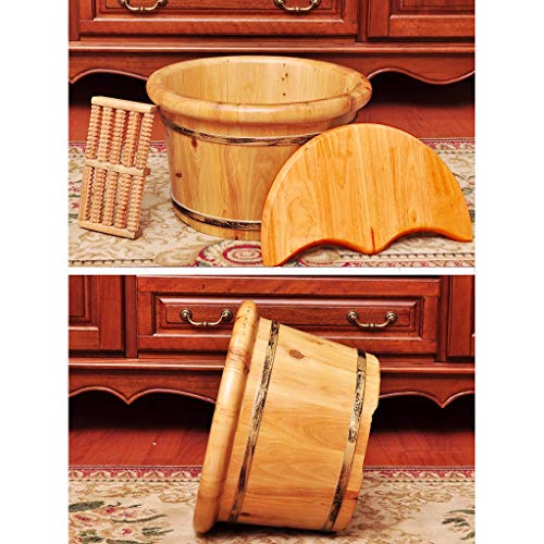 Bañera de pies de madera de cedro con masajeador miniatura 5