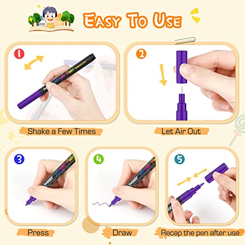 18 Colors Acrylic Paint Marker Pens For Rock Painting Fine Point Acrylic Paint Pens For Fabric, Wood, Canvas, Ceramic, Glass, Stone, Scrapbooking Supplies, Quick Dry Non Toxic No Odor Paint Markers #TOP3