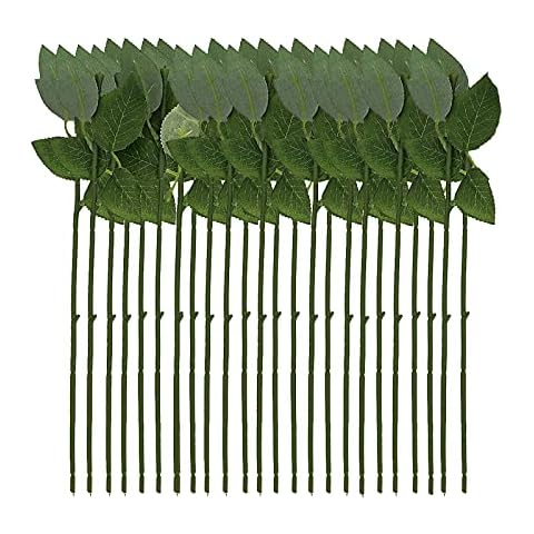 NEUSID Hojas de tallo de rosa artificial Cover