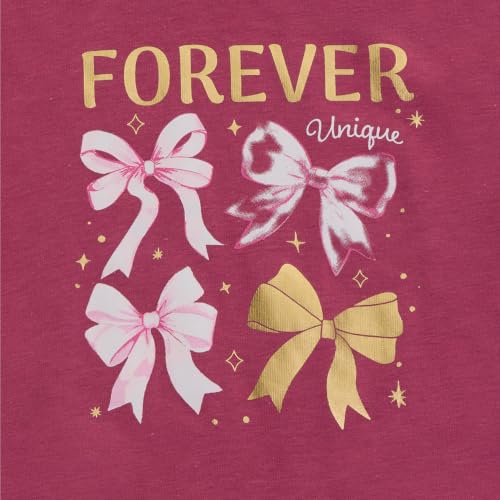 Image of BTween Girls 4 Pack Long Sleeve Graphic T-Shirts Cotton Blend, Fun Vibrant Designs