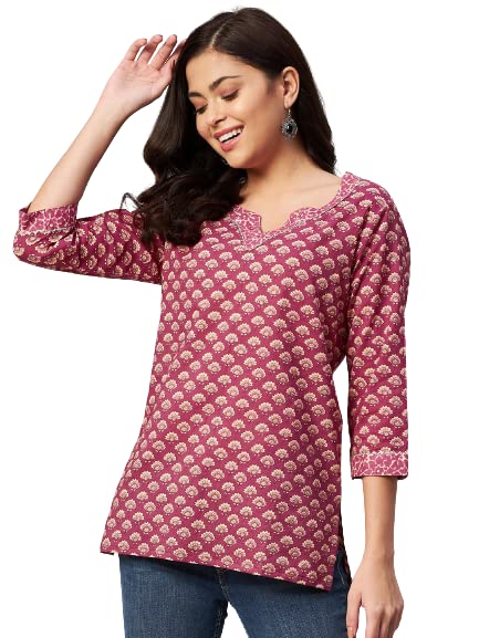miravan Womens Floral Printed Pure Cotton Top for Girls-picture-20