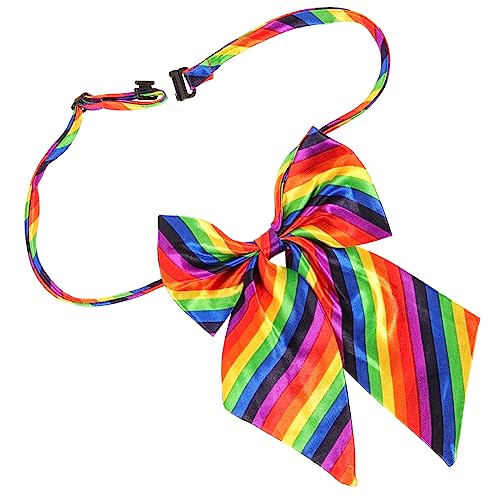 CLISPEED Rainbow Pattern Bow Tie Decor Unisex Accessories for Parties Cosplay Pride Month Durable Soft Eye Catching Design for Memorable and Celebrations