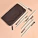SIXPLUS 7Pcs Pearly White Eyeshadow Brush Set Professional Eye Brushes with Portable Bag