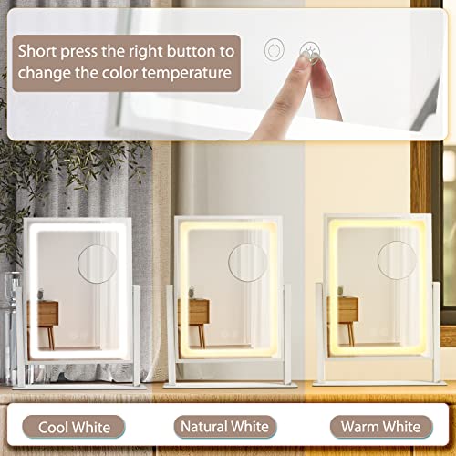 Makeup Mirror with Lights and Touch Control for Hollywood Glam - 16in White
