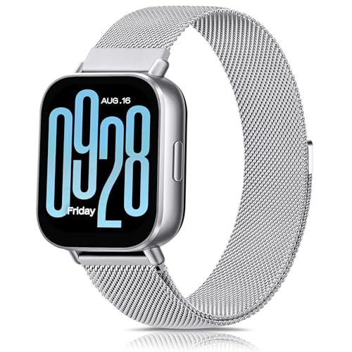 Oumida Correa para Xiaomi Redmi Watch 5 Active/Xiaomi Redmi Watch 5 Lite, Correas de Metal, Pulseras de Repuesto Ajustable de Acero Inoxidable con Imán para Redmi Watch 5 Lite/Redmi Watch 5 Active