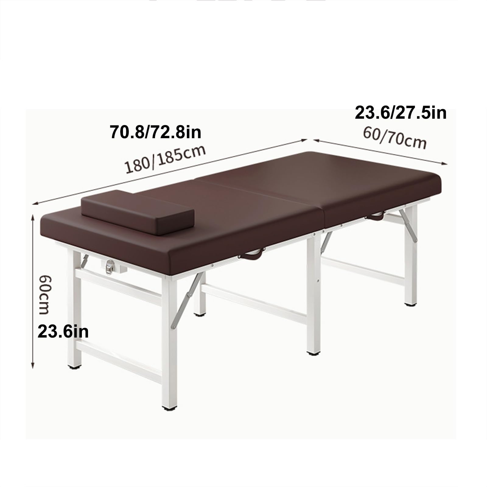 Camilla Masaje Plegable Sin Instalación con Bolso Oxford | Estructura de Acero Al Carbono Reforzado Camilla Estetica Camilla Fisioterapia Plegable(Black,180*60*60cm)