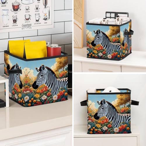 Boîte de rangement pour la maison style cube zèbre idéal chambre et salon - 8
