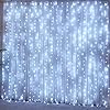 Led-lichtketting, 8 modi, 3 x 3 meter, 300 leds, voor decoratie bruiloft, feest, feest, binnen, 8 lichtwisselprogramma’s, koud wit