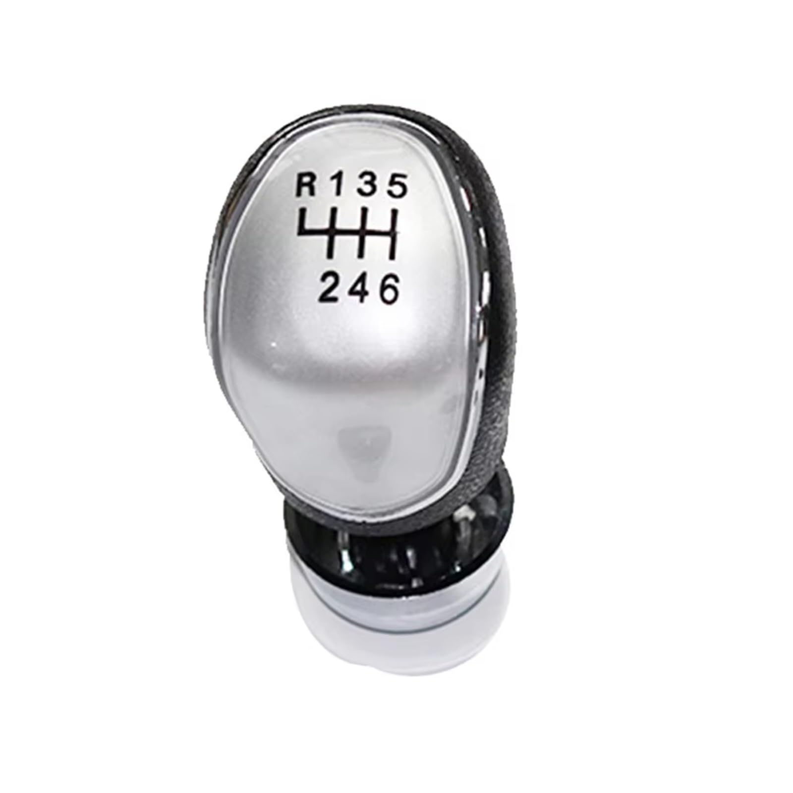 GHQFROP Transmission Gear Shift Knob for Fiesta 2013 2014 Manual Car Shift Gear Knob Lever Gaitor Boot Cover Car Gear Stick Knob(6 Speed Silver)