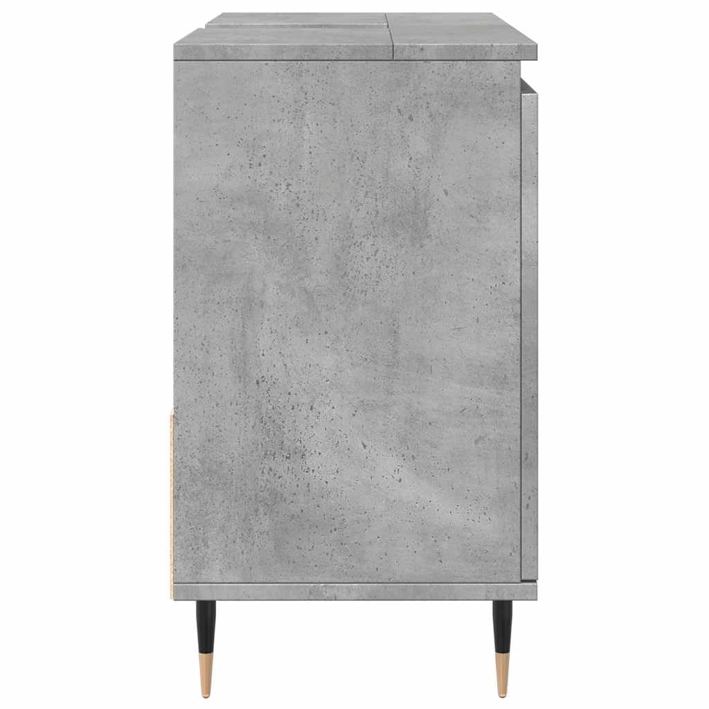 Tomostar Meuble sous Lavabo, Meuble de Rangement Salle de Bain sous Vasque Armoire Évier Gris béton 65x33x60 cm