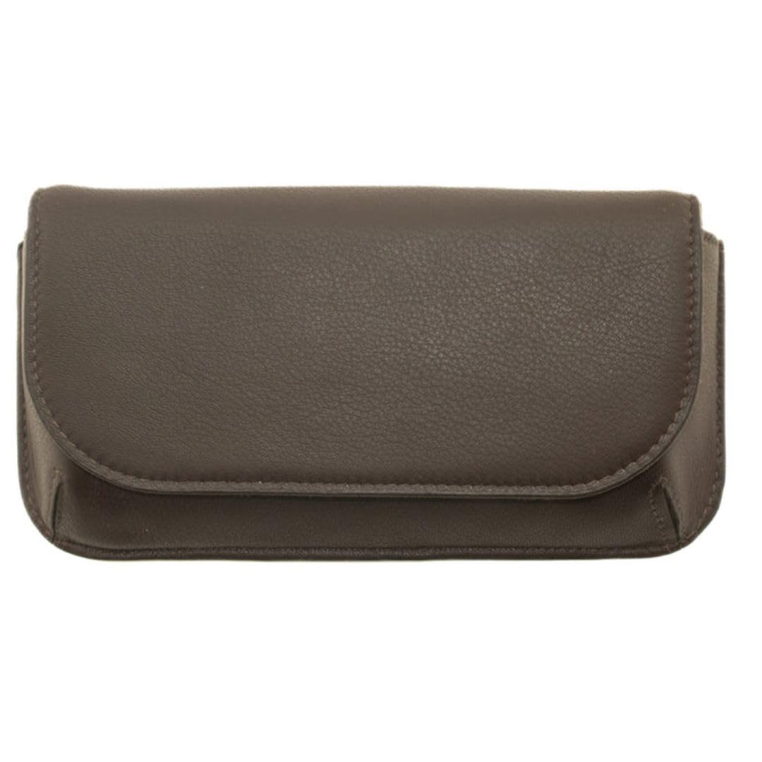 Mala Leather Unisex Brown Large Structured Glasses / Sunglasses Case