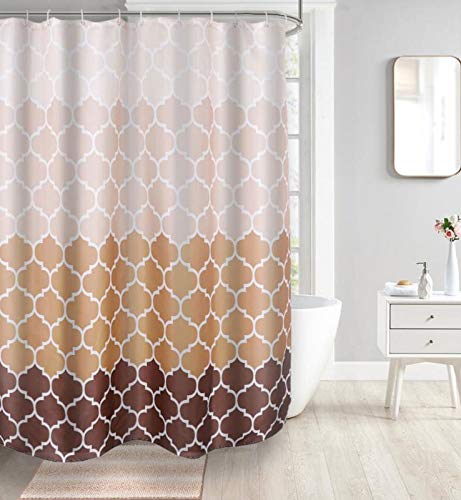 homewards Polyester Geometric Shower Curtain with 12 Hooks, 72 X 72, (180 cm x 180 cm), 6 ft x 6ft