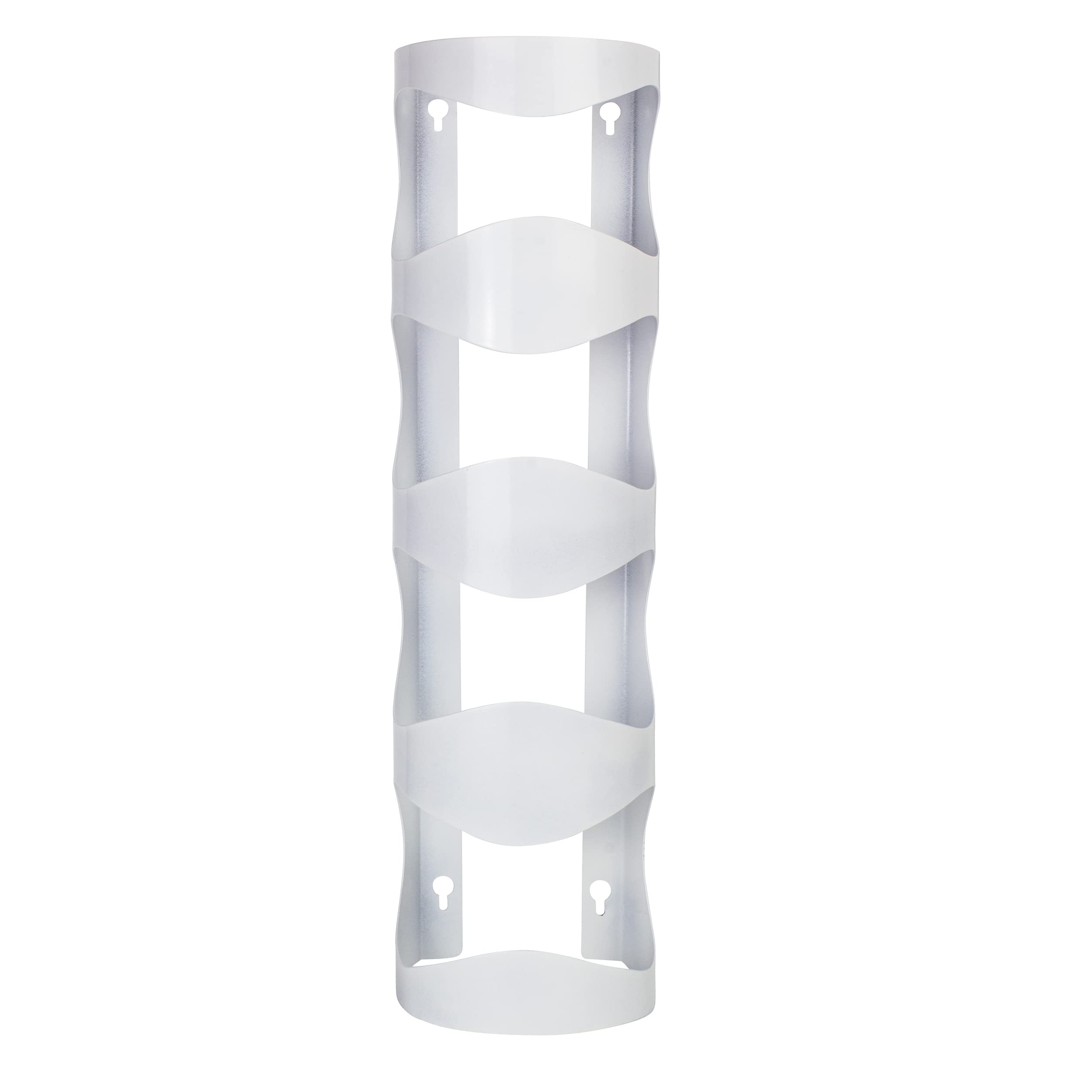 INOXLM Porte-Bouteilles en Acier | Porte-vin en différentes Couleurs | Porte-Bouteilles Mural Blanc | Présentoir pour vin Noir | Présentoir pour 4 Bouteilles Marron | Cave | Modèle Mercure (White)