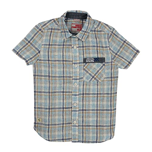 Image of Under Fourteen Only Boys Shirt, 100% Cotton Half Slevees Narrow Collar Regular Fit Printed Shirts for Kids Boys. Off White