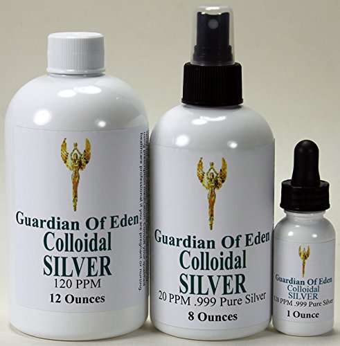 GOE 12 FL Oz 120ppm Colloidal Silver & 8 Fl Oz 20ppm Colloidal Silver Spray Bottle + Free 1 Oz 120ppm Colloidal Silver Filled Dropper Bottle! Lab Tested.
