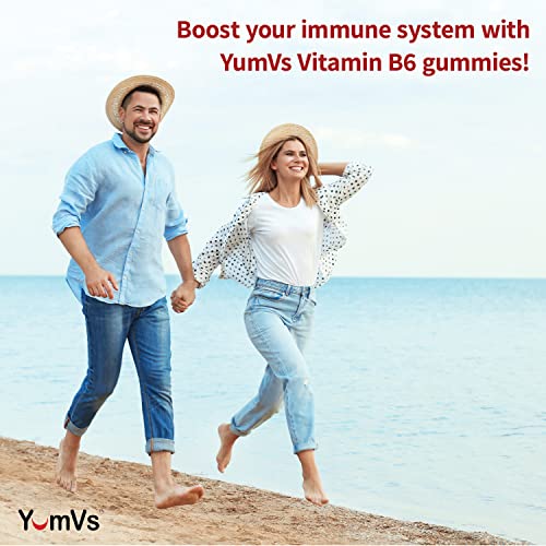 Yum-V's Vitamin B6 Gummies 100Mg By Yumvs | Supports Nervous System, Immune System Booster | Dietary Supplement For Adults | Non Gmo, Vegetarian, Kosher | Berry Flavor Gummies - 60 Count #TOP4