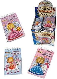 12 Princess Mini Spiral Notebooks for Children's Birthday Party Loot Bags