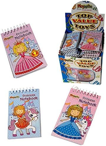 12 Princess Mini Spiral Notebooks for Children's Birthday Party Loot Bags