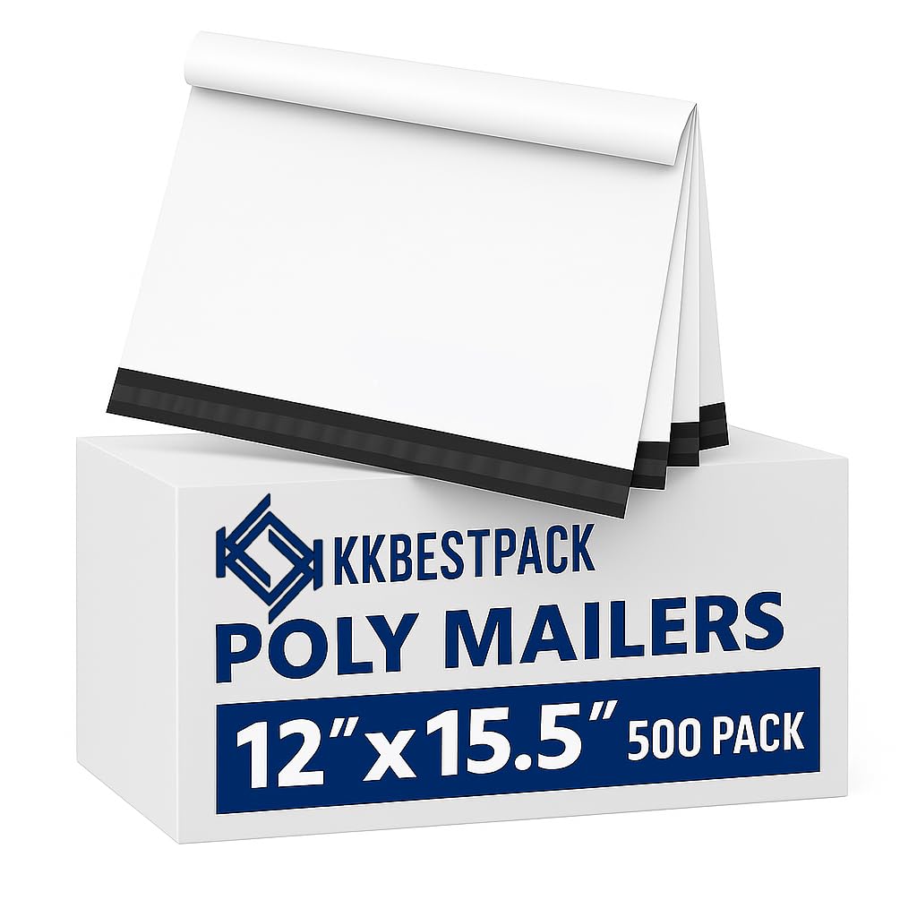 KKBESTPACK Poly Mailers Shipping Envelope Self Sealing Bags (12x15.5 500pcs)