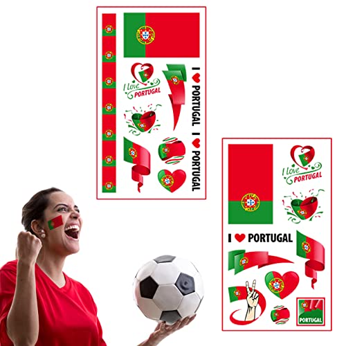 MOGADEE® Autocollant de tatouage drapeau du Portugal Cover