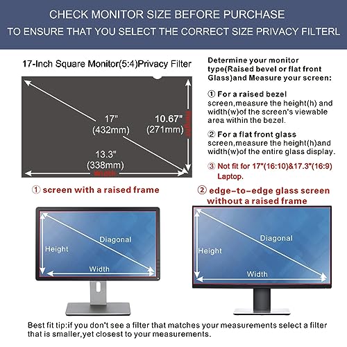 Filtre écran 17" 5:4 anti-espion pour bloquer les regards indiscrets