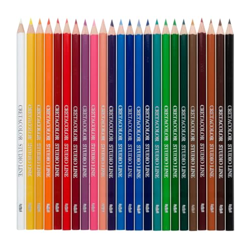Image of Brustro Watercolour Paper Pad (300 GSM,A4,25% Cotton,Cold Pressed,15 Sheets) with Cretacolor Artist Studio Watercolor Pencils (Set of 24,Multicolor)|Ideal for Professional Drawing, Painting