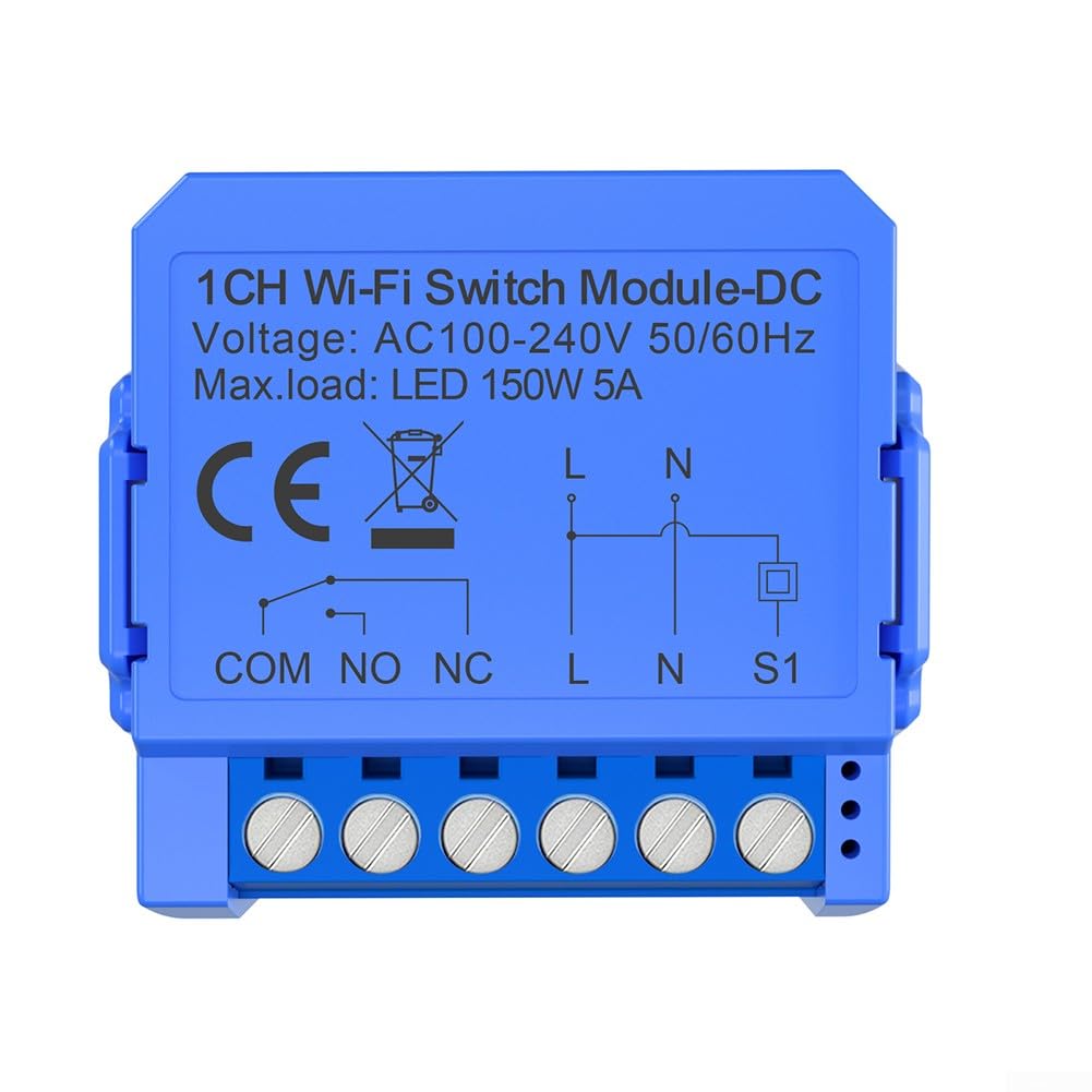 Relé inteligente WiFi de contacto seco, control por voz, temporizador, funciones de programación de cuenta regresiva para Tuya, para control de iluminación, ACS, ventilador de audio (AC110V-240V)