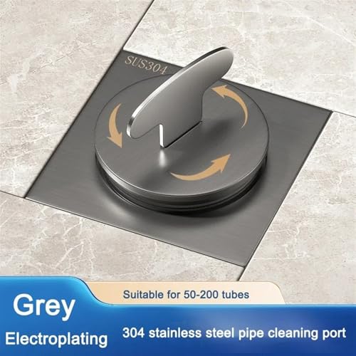 Drain de sol gris pistolet en acier inoxydable 304 pour douche moderne
