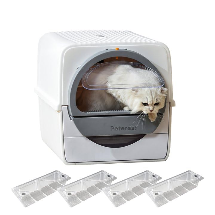 Peterest Cat Litter Box Self Cleaning, Large for Cats with Lid