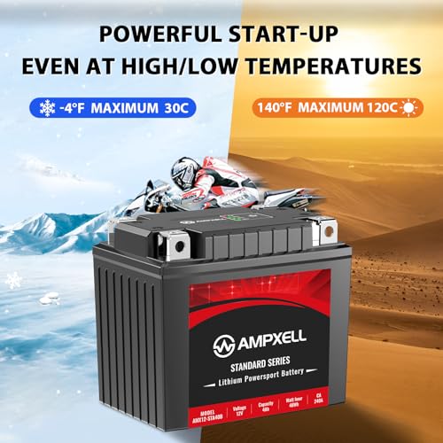Image of YTX14AH Lithium Motorcycle Battery, 12V 4Ah 240 CCA 2.8 lbs Lightweight, Powersports Replacement for ATV UTV Scooter Generator,Compatible with Polaris Sportsman 570 Ranger 500 Kawasaki