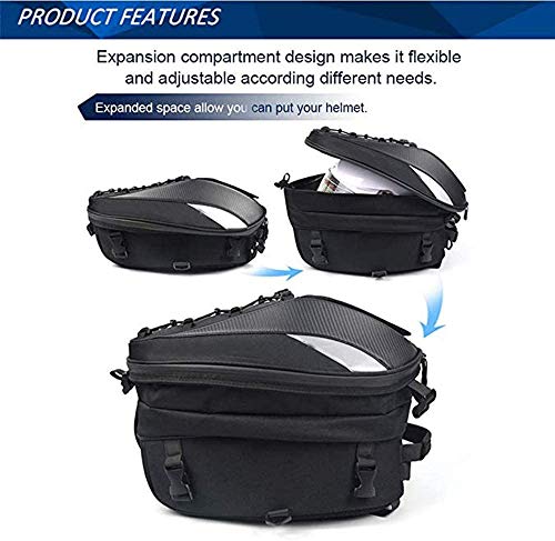 image for MIHUNTER Motorcycle Tail Bag, Seat Bag, Dual Use Motorcycle Waterproof
