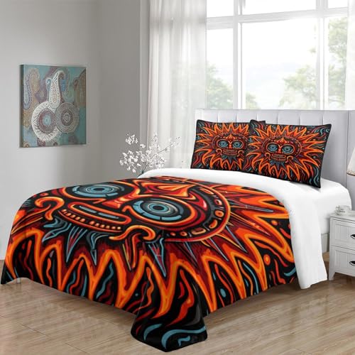 Parure de lit microfibre super douce imprimé 3D soleil bohème Super King - 5