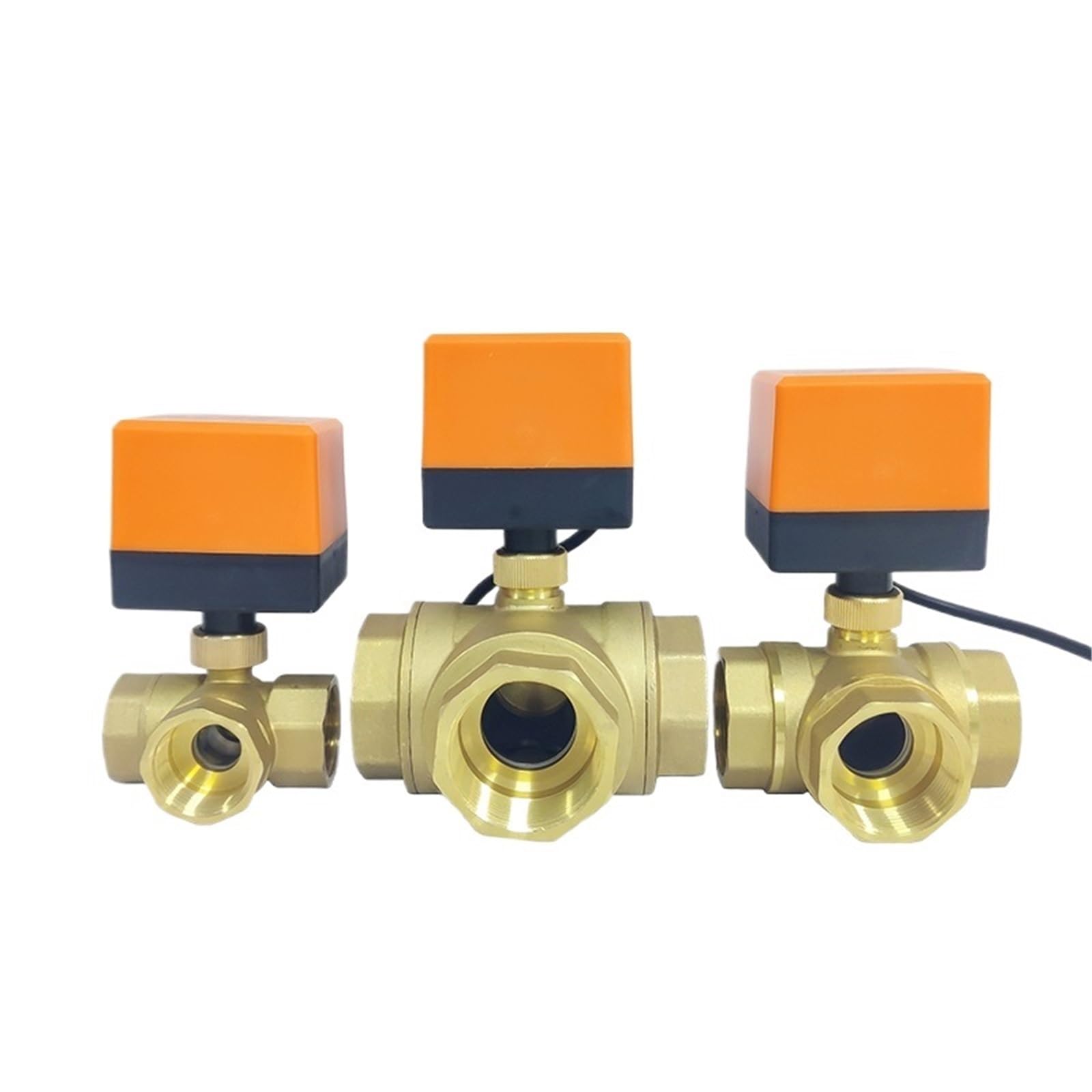 Motorized ball valve T type 12V DC válvula de bola eléctrica de tres vías latón CR02