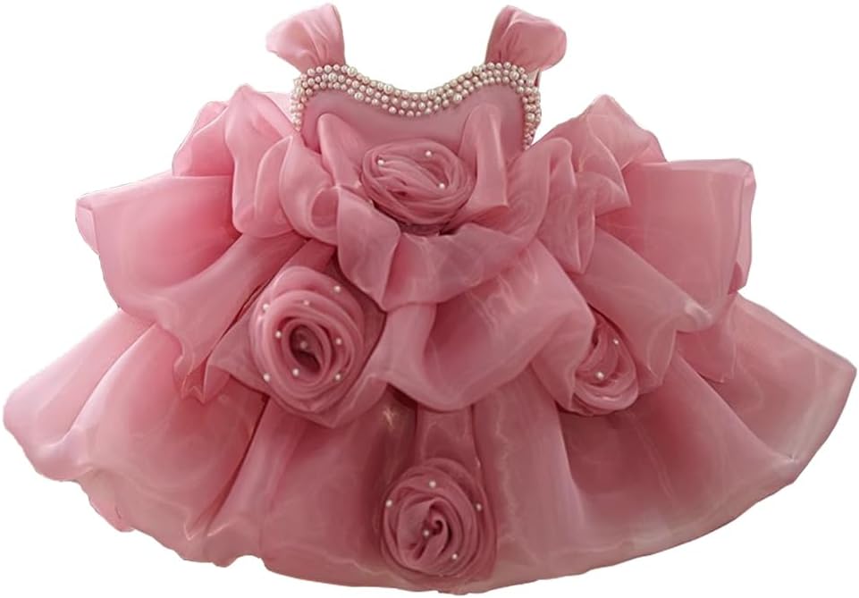 SAIHIME Baby Girls Slip dress Flower girl dress Wedding Dress Birthday Party Christening Toddler Tutu Gown
