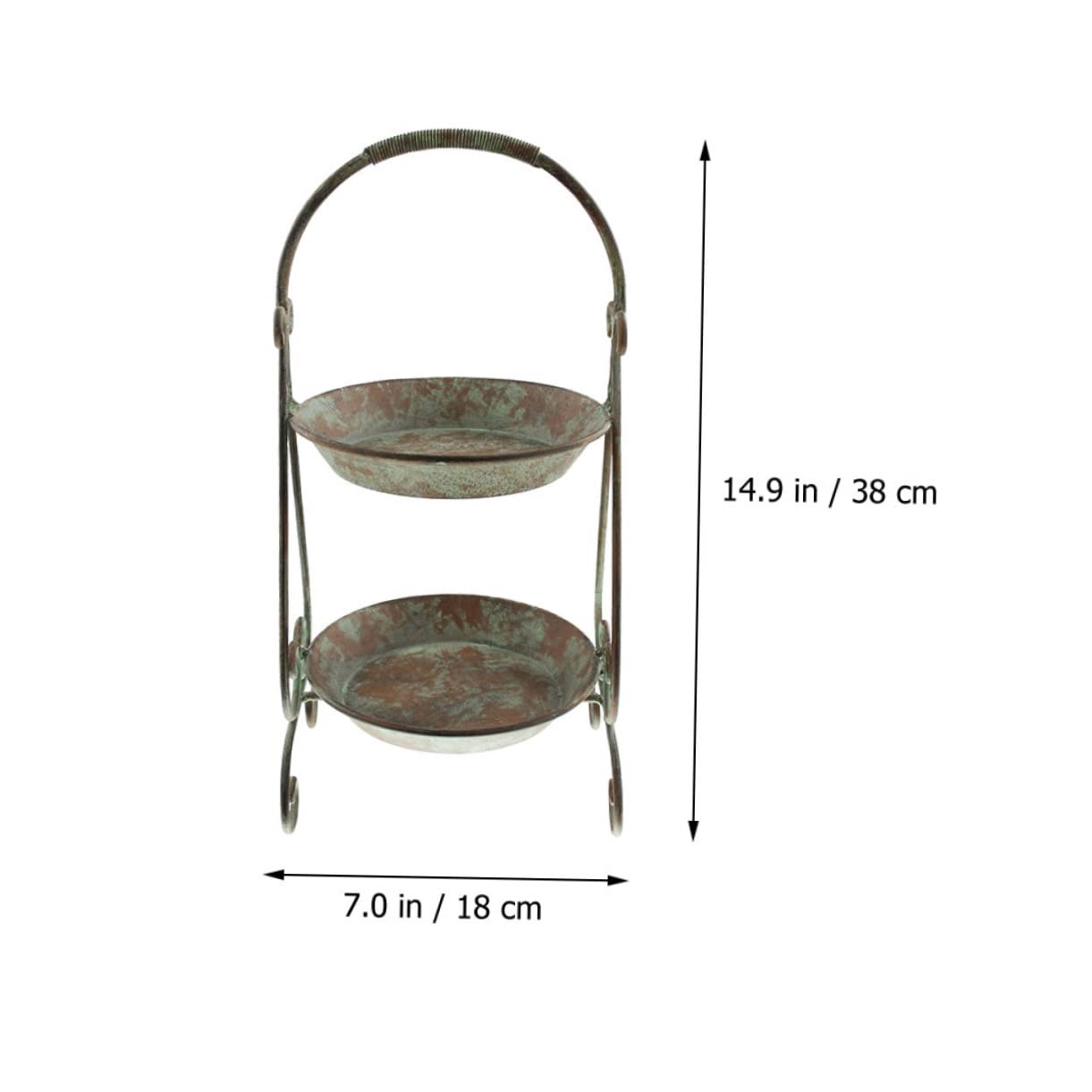 DOITOOL 1pc Creative Storage Tray Dark Green Two-Tiered Organizer for Home Decor Versatile Display for Fruits Snacks Desserts Easy to Clean Retro Style Design