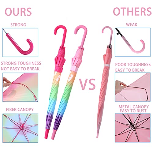 Lovenuohan Kids Umbrella, 2 Pack Umbrellas Set For Girls With Rainbow And White Cloud Coloring Changing With Water Umbrellas Gift For Birthday Party Favor Christmas Stocking #TOP3