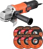 BLACK+DECKER Esmeriladora Angular 4-1/2' (115mm), 920W, 11000RPM/min, Incluye 6 Discos, G720X6D