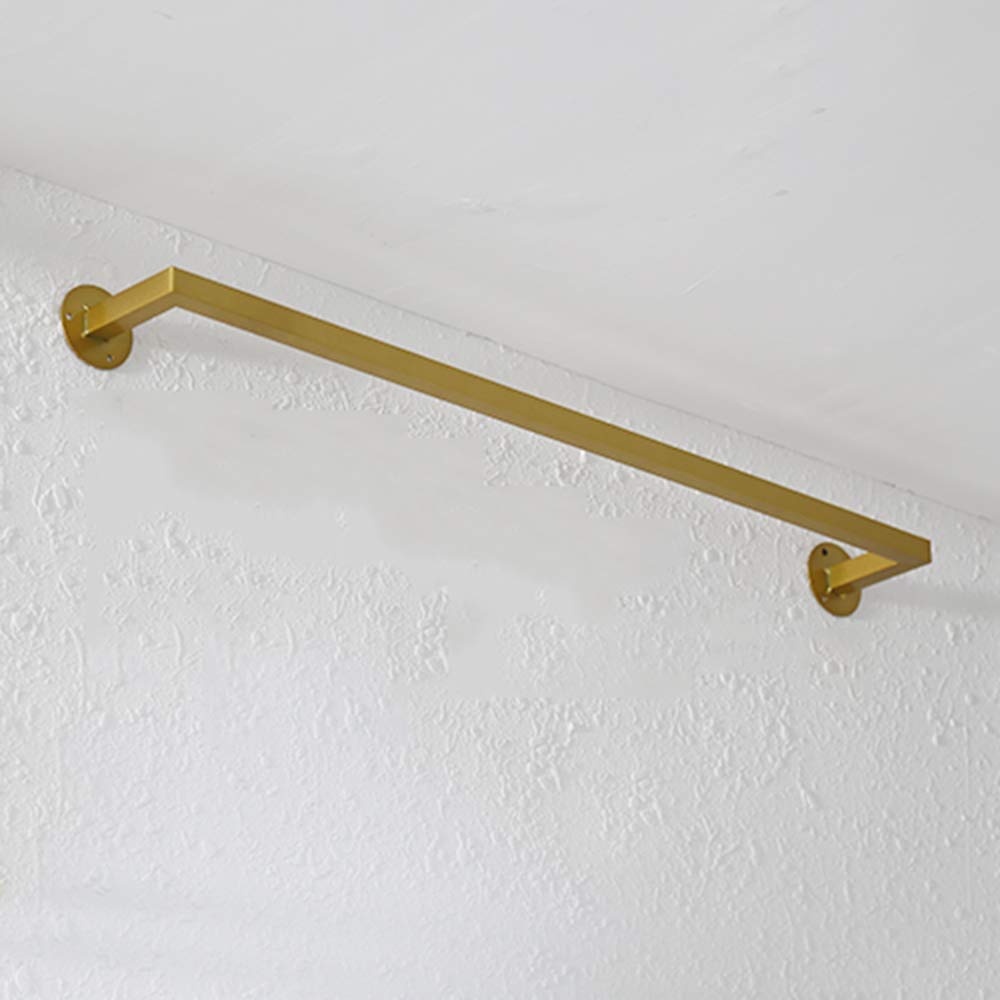 HTTGDGDH Industrial Wall-Mounted Garment Rack, Golden Vintage Retail Clothing Rack Display Stand, Metal Commercial Hangers Laundry Rack, For Clothing Stores/B80Cm