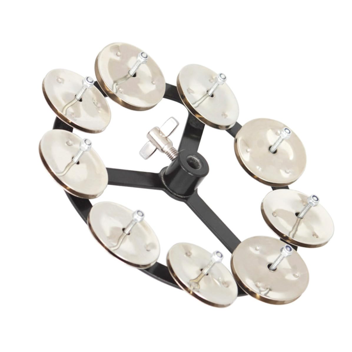 VOSAREA Cloche de Cymbale Solide en Cuivre Argenté, Pratique et Portable pour Percussionnistes Professionnels et Joueurs de Batterie