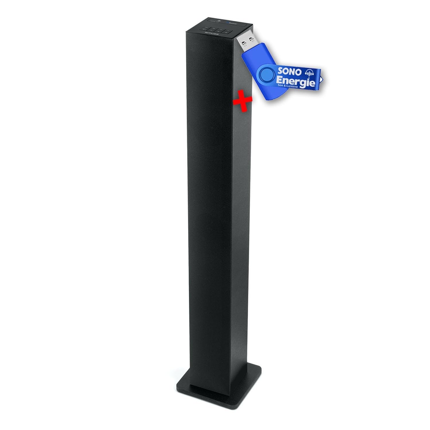 BMI Colonne HiFi, Muse M-1050 BT Enceinte d'intérieur Bluetooth USB 20W Noir+clé USB 32Go