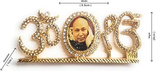 Miniatura 3 de RSGM Guruji Swaroop - Ídolo de latón con Om y Ek Omkaar para tablero de instrumentos de coche y decoración del hogar