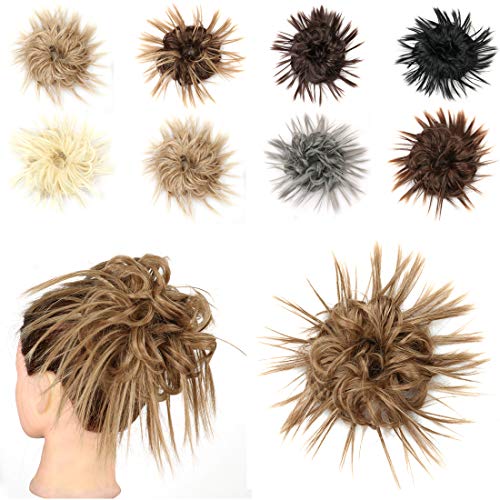 1Pcs Curly Messy Hair Bun Scrunchies Ponytail Hair Extensions Hair Piece Synthetic Hair Bun Updo Hairpieces for Women (M12-24)