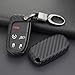 YJMOTOR Compatible with Jeep Key Fob Cover with Leather Keychain Soft TPU Protection Key Case for Grand Cherokee Renegade Chrysler 200 300 Dodge RAM Durango Challenger Journey Dart Fiat Smart Key