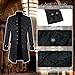 QEKFDOV Steampunk Mantel Herren，Herren Renaissance Gothic Jacke，Mittelalter Viktorianische Mäntel，Halloween Karneval Party Cosplay Kostüm (Schwarz, S)