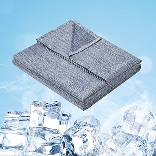 WOLTU Sommerdecke Selbstkühlende Decke Mikrofaser Arc-Chill, Kühldecke mit Q-Max0.45 fürs Schlafen, kühl und hautfreundlich, weiche Sofadecke Reisedecke 150 x 200cm Blau